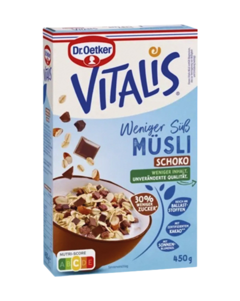 Dr. Oetker Vitalis Weniger suess Schoko Muesli, 450g